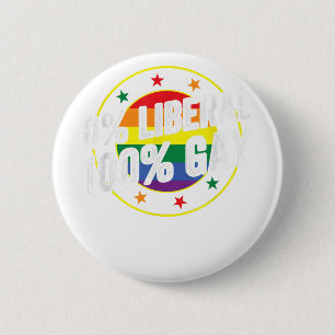 Badge Rond 5 Cm 0 Libéral 100 Gay LGBT Design pour les conservateu