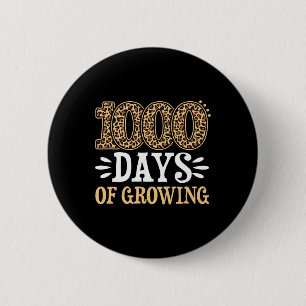 Badge Rond 5 Cm 1000 Jours de croissance Léopard Enseignant Étudia
