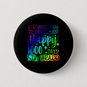 Badge Rond 5 Cm 1000 Jours Enseignant de 5e année intelligent 100e
