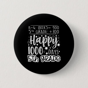 Badge Rond 5 Cm 1000 jours plus intelligent cinquième année enseig