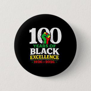 Badge Rond 5 Cm 100 ans d'excellence noire Centenaire Mois de l'hi