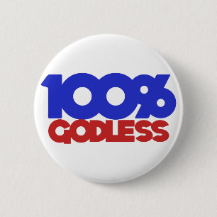 Badge Rond 5 Cm 100% athée sans dieu
