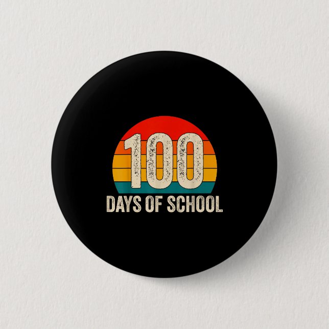 Badge Rond 5 Cm 100 Days Of School Retro Teachers Boys 100th Day O (Devant)