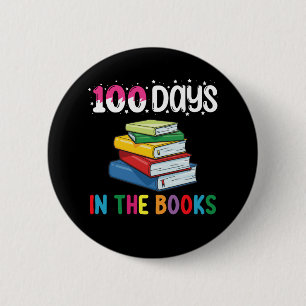 Badge Rond 5 Cm 100 jours dans les livres bibliothécaire de lectur