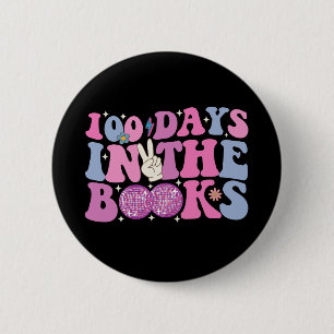 Badge Rond 5 Cm 100 Jours Dans Les Livres Boule À Facettes Groovy