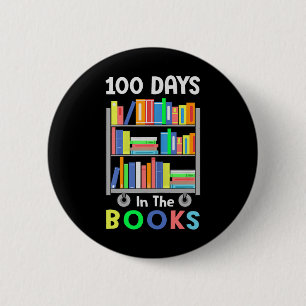 Badge Rond 5 Cm 100 Jours Dans Les Livres Lecture Bibliothécaire E