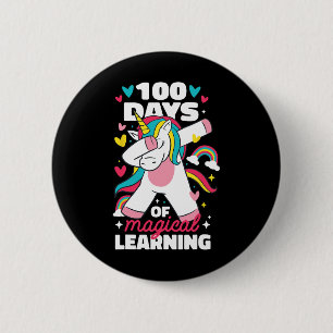 Badge Rond 5 Cm 100 jours d'apprentissage magique 100e jour d'écol