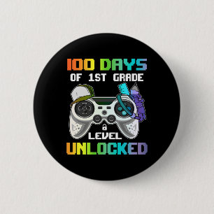 Badge Rond 5 Cm 100 Jours De 1Ere Classe Jeu Déverrouillé Vidéo G