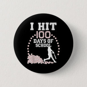 Badge Rond 5 Cm 100 Jours De Baseball Scolaire 100E Jour D'École