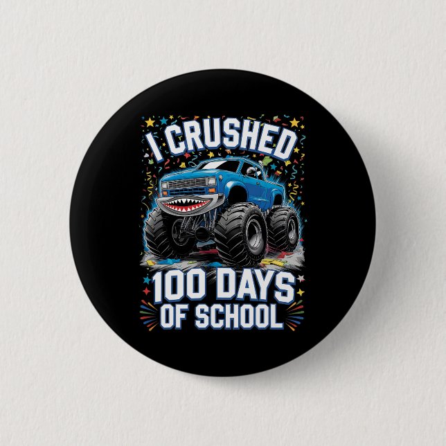 Badge Rond 5 Cm 100 Jours De Camion Monster 100E Jour De Scho (Devant)