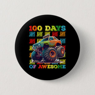 Badge Rond 5 Cm 100 jours de camion monstre génial 100e jour d'éco