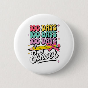 Badge Rond 5 Cm 100 Jours De Filles D'École Coquette Bow 100e Jour