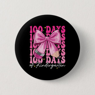 Badge Rond 5 Cm 100 Jours De Gardergarten Girls Bow 100e Jour