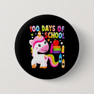 Badge Rond 5 Cm 100 Jours De L'École Unicorn Toddler Girls 100ème