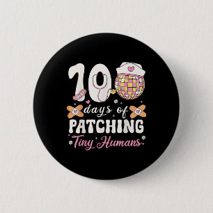 Badge Rond 5 Cm 100 Jours De Patching Minuscules Humains 100 Jours