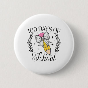 Badge Rond 5 Cm 100 Jours De Volleybyll Coquette Crayon