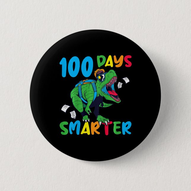 Badge Rond 5 Cm 100 Jours D'École 100 Jours Enfants Plus Intellige (Devant)