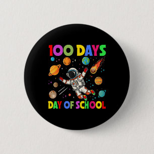 Badge Rond 5 Cm 100 Jours D'École Astronaut Spatial 100E Jour