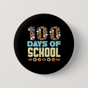 Badge Rond 5 Cm 100 Jours D'École Baketball Football Football Spor