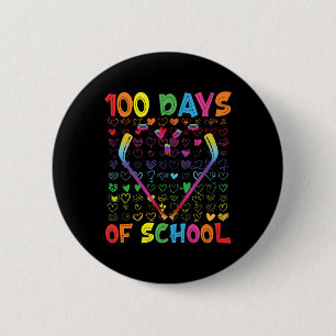 Badge Rond 5 Cm 100 Jours D'école Bâtons De Hockey Sur Glace Garço