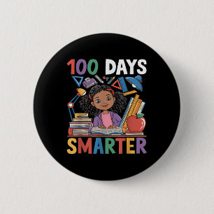 Badge Rond 5 Cm 100 Jours D'École Chemise Afro Fille Enfants 100èm