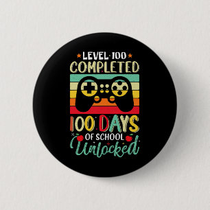 Badge Rond 5 Cm 100 Jours D'École Complet Gamer Niveau Garçon Déve