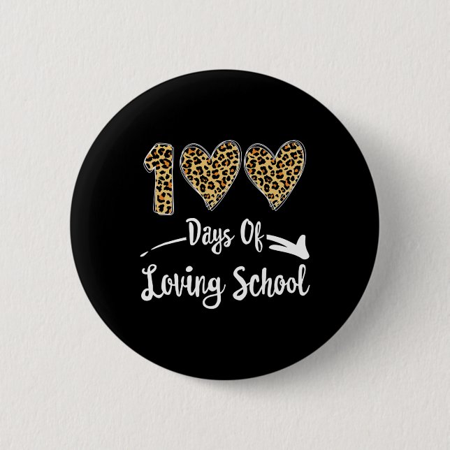 Badge Rond 5 Cm 100 Jours D'École D'Amour (Devant)