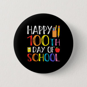 Badge Rond 5 Cm 100 jours d'école enseignant et élève