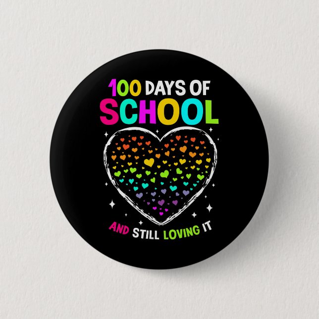 Badge Rond 5 Cm 100 Jours D'École Fêtent Le 100E Jour De L'École B (Devant)