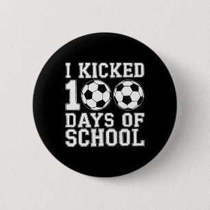 Badge Rond 5 Cm 100 Jours D'école Football Garçons Enfants 100ème