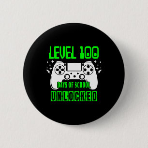 Badge Rond 5 Cm 100 Jours D'École Jeux Vidéo Déverrouillés Garçons