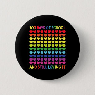 Badge Rond 5 Cm 100 Jours d'école Mignonne Enseignants de Coeur et