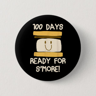 Badge Rond 5 Cm 100 Jours D'École Prêt Pour S'more Design Don Pour