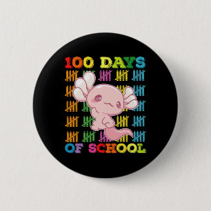Badge Rond 5 Cm 100 jours d'école Professeur Axolotl