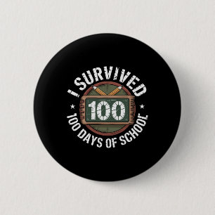 Badge Rond 5 Cm 100 jours d'école Rely a survécu drôle Enfants Ens