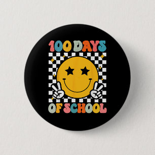 Badge Rond 5 Cm 100 Jours D'École Super Sourire Visage