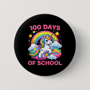 Badge Rond 5 Cm 100 Jours D'École Unicorn Filles Enseignante 100èm