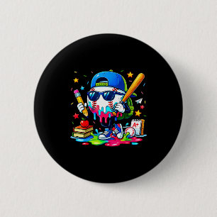Badge Rond 5 Cm 100 jours dégoulinants de baseball de crèmes glacé