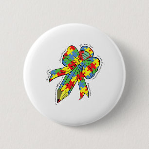 Badge Rond 5 Cm 100 Jours D'Embrasser L'Autisme 100e Jour Coqu