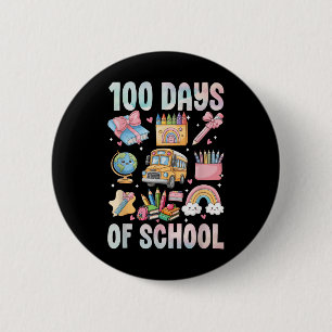 Badge Rond 5 Cm 100 Jours D'Enseignant Enfants 100E Jour De