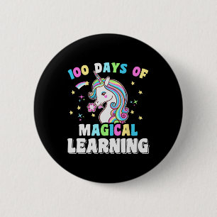 Badge Rond 5 Cm 100 Jours Magique Unicorn Costume Enfants 100ème J