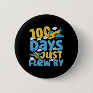 Badge Rond 5 Cm 100 Jours Mignons Juste Piloté Par Avion 100 Jours