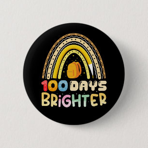 Badge Rond 5 Cm 100 jours plus lumineux 100e jour d'école Enseigna
