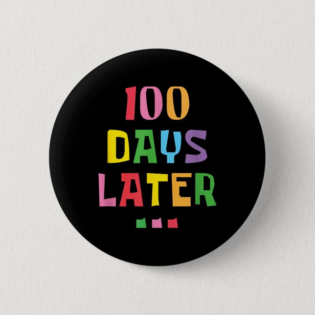 Badge Rond 5 Cm 100 Jours Plus Tard 100E Jour D'Enseignants À L'Éc (Devant)