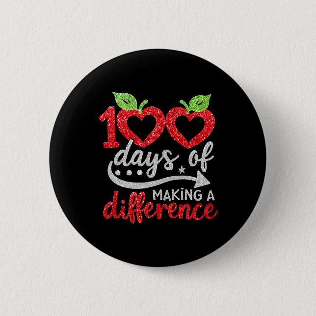 Badge Rond 5 Cm 100 jours pour faire une différence Apple Heart En (Devant)