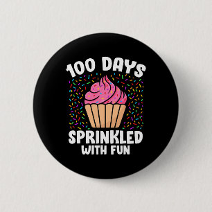Badge Rond 5 Cm 100 Jours Saupoudrés De Cupcake Fun 100E Jour De S