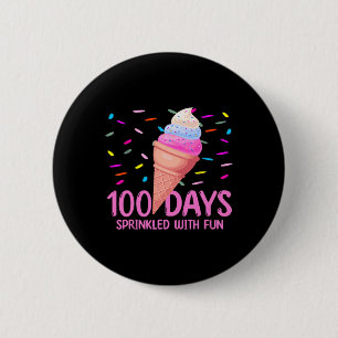 Badge Rond 5 Cm 100 Jours Saupoudrés De Glace Amusante 100E Jour D