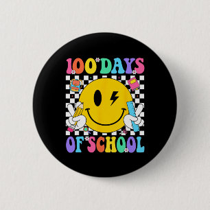 Badge Rond 5 Cm 100e jour d'école enseignant enfants rétro 100 jou