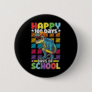 Badge Rond 5 Cm 100ème Jour De L'École Dino Enfants Joyeux 100 Jou