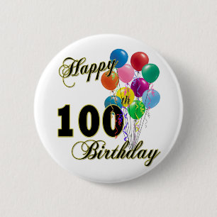 Badge Rond 5 Cm 100th cadeaux d'anniversaire et habillement